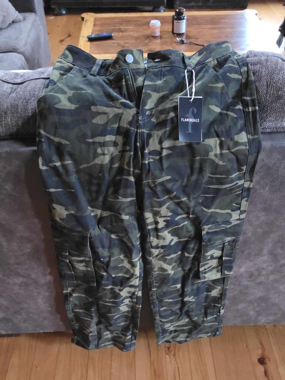 Womans Camouflage Cargo Pants - Green Camo